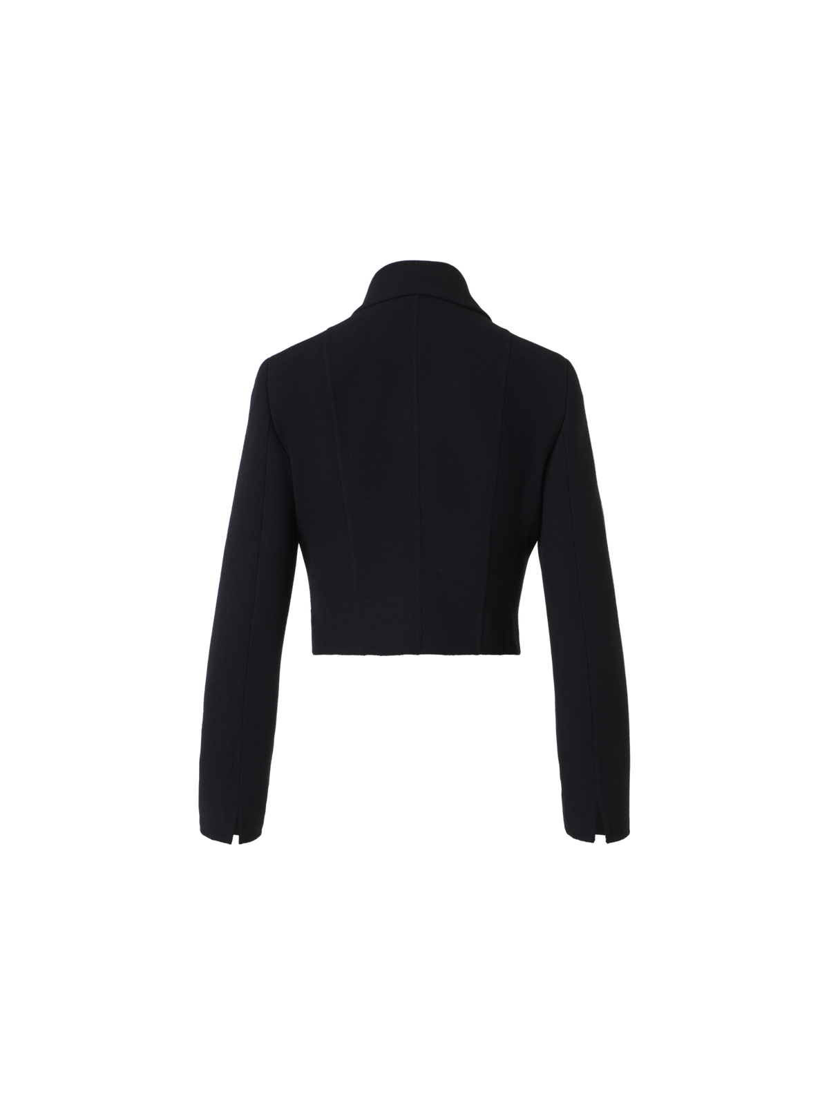 Designer Kurze Jacke aus Woll-Crêpe Doubleface - Schwarz