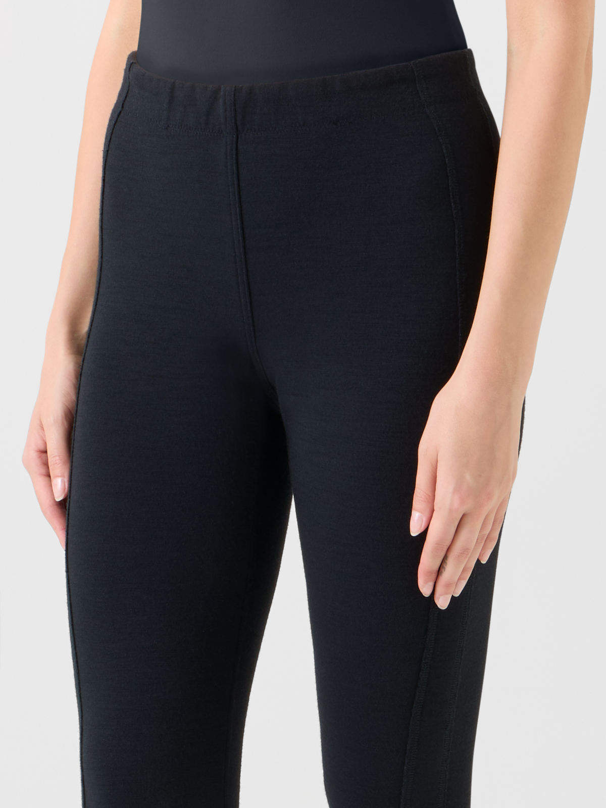 Designer Woll-Baumwoll Scuba Leggings - Schwarz #editorial