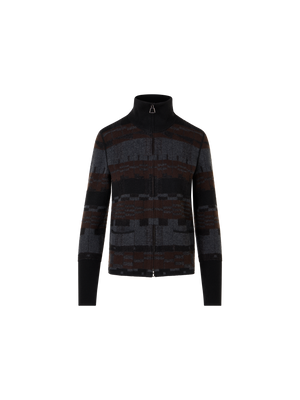 Designer Cardigan aus Kaschmir-Jacquard - Bunt - Braun - Grau