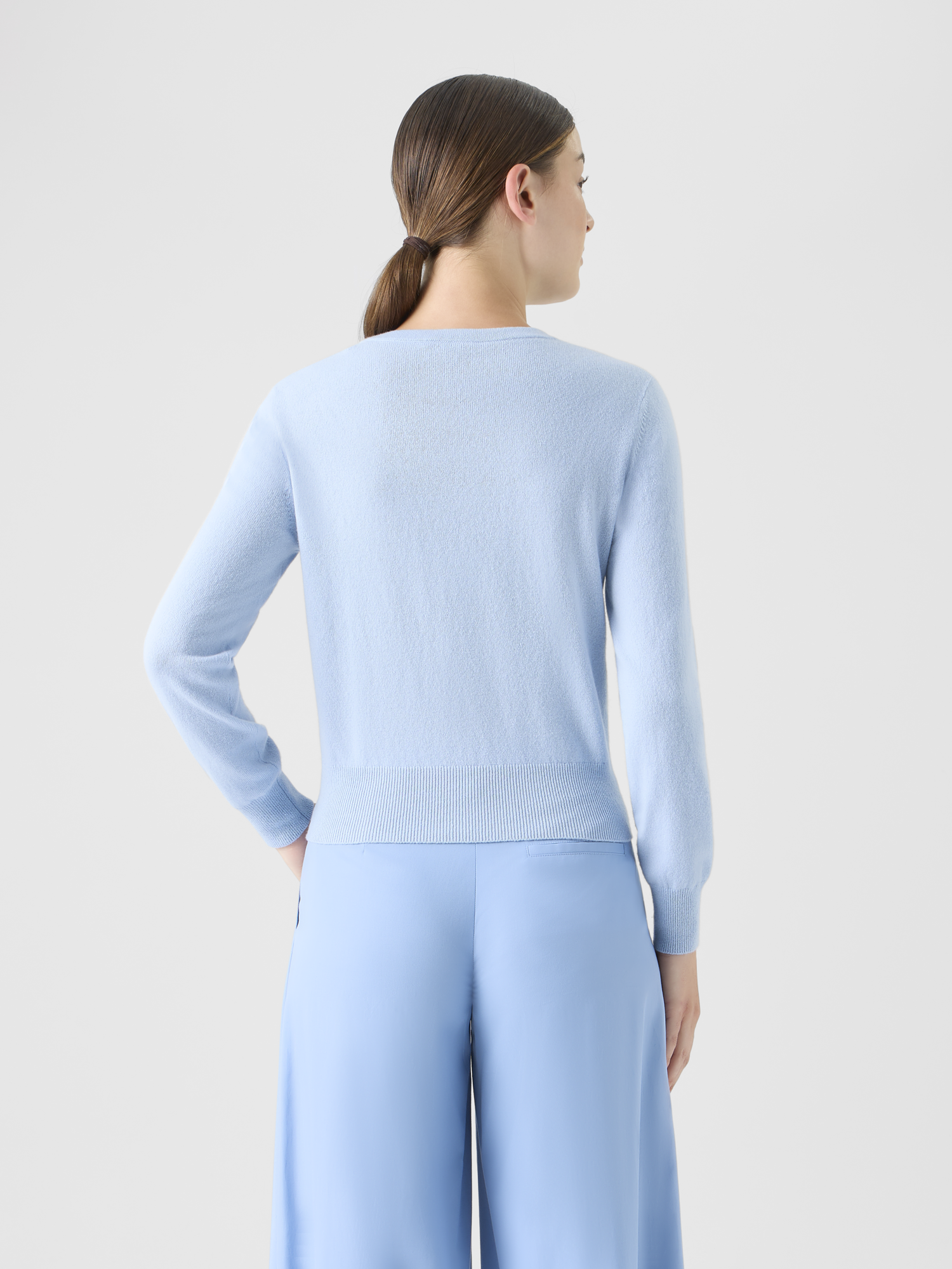 Designer Pullover aus Kaschmir mit Rundhalsausschnitt - Blau 