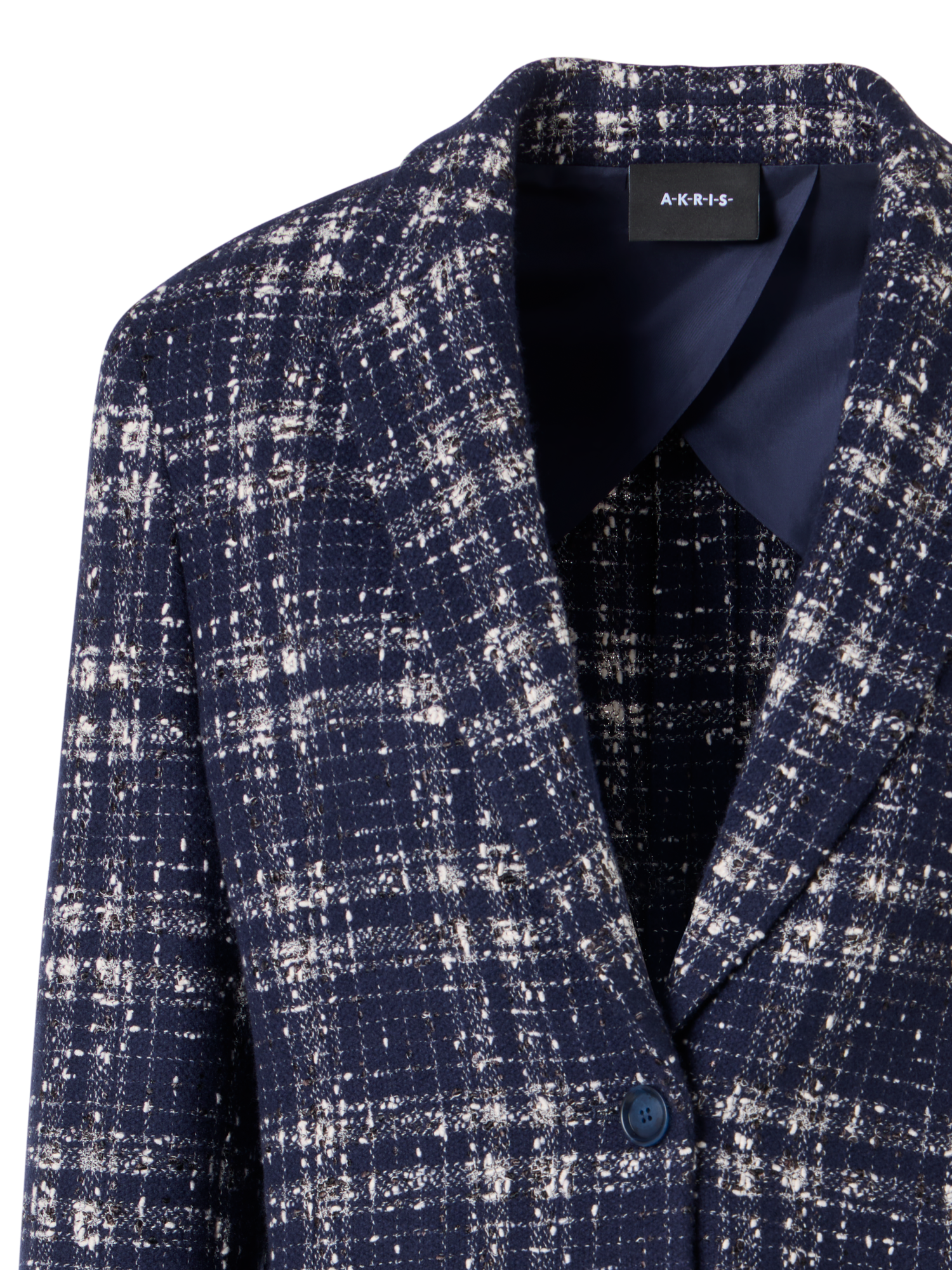 Designer Kora Jacke aus Woll-Viskose-Tweed - Blau