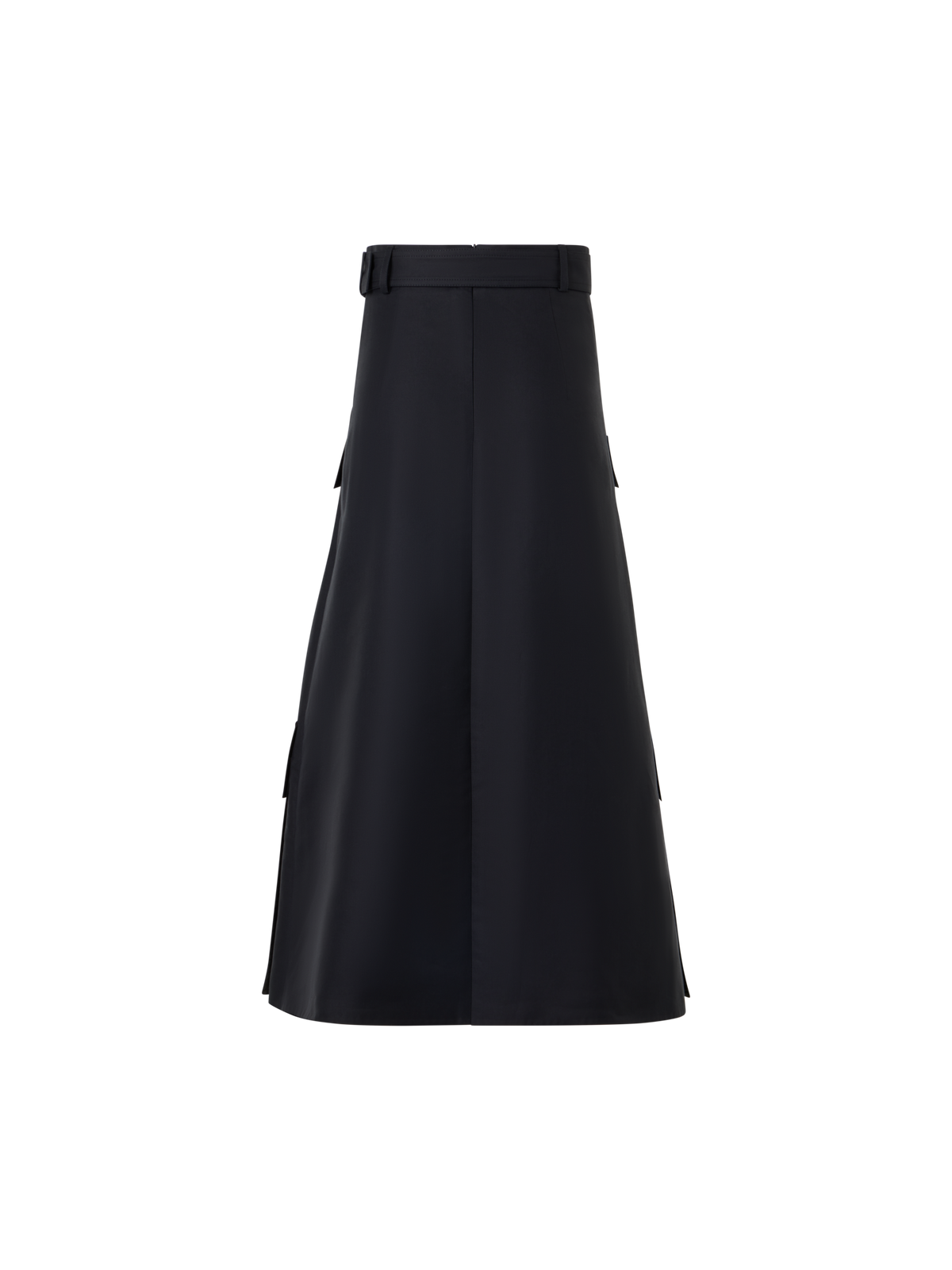 Designer Midirock aus Baumwoll-DoublefaceSkirt in Cotton Double-Face with Side Gathering - Schwarz
