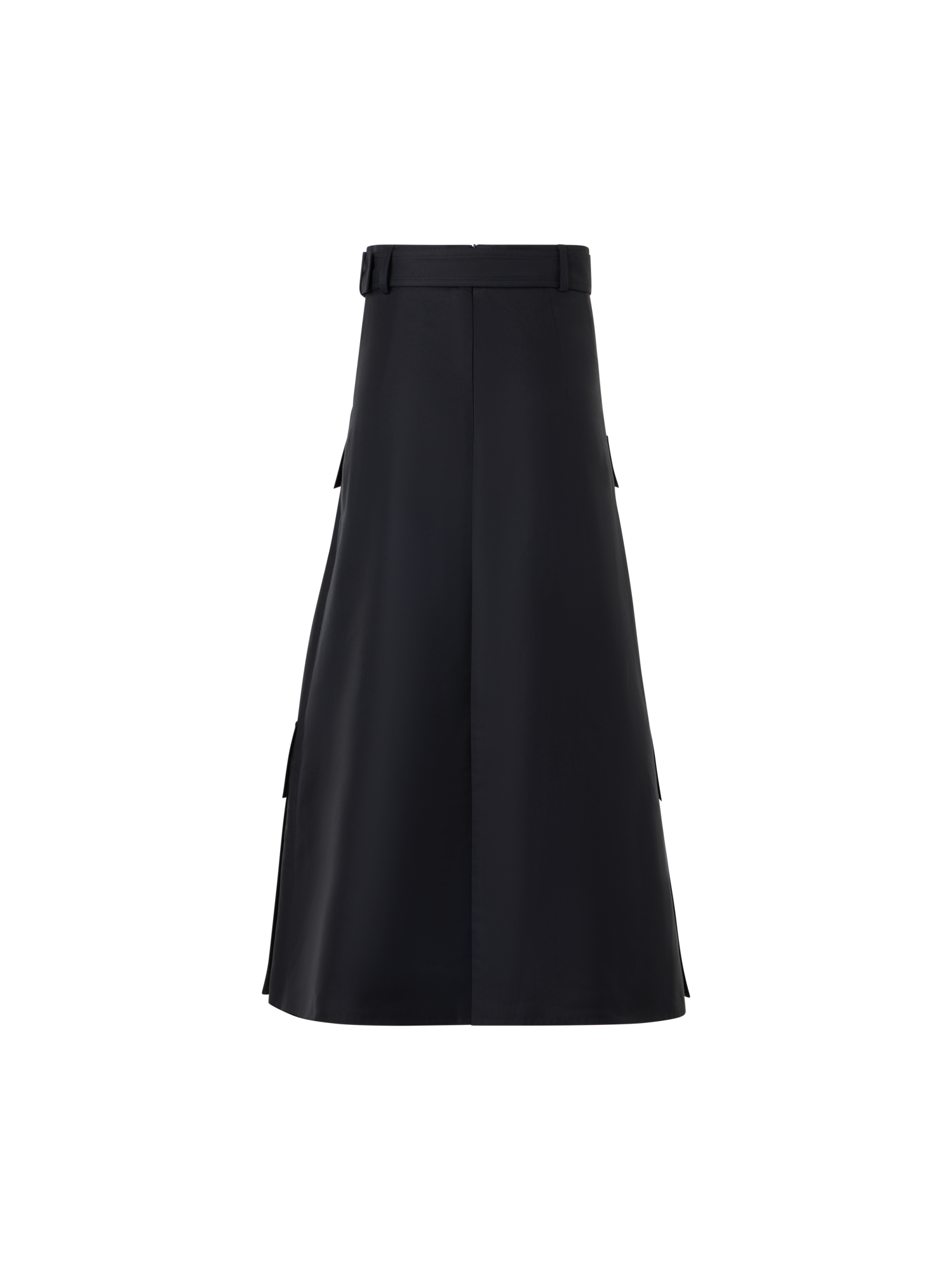 Designer Midirock aus Baumwoll-DoublefaceSkirt in Cotton Double-Face with Side Gathering - Schwarz