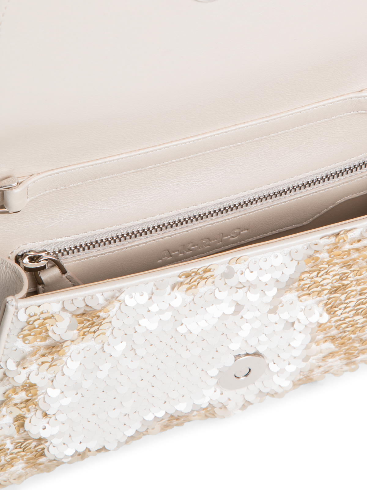 Designer Anouk Mini Trapezoid Clutch - Gold - Ecru - Weiss