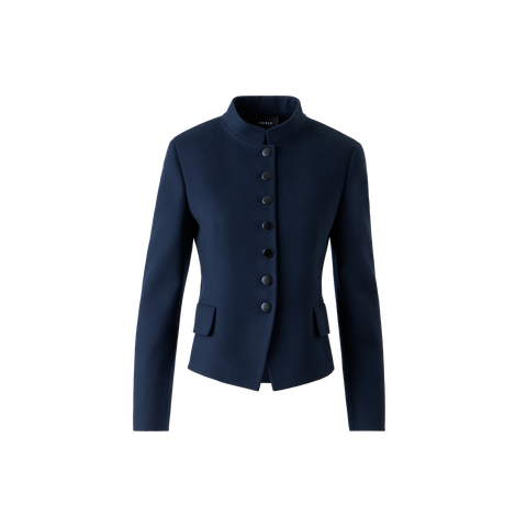 Kurze Taillierte Wollflanell Doubleface Jacke