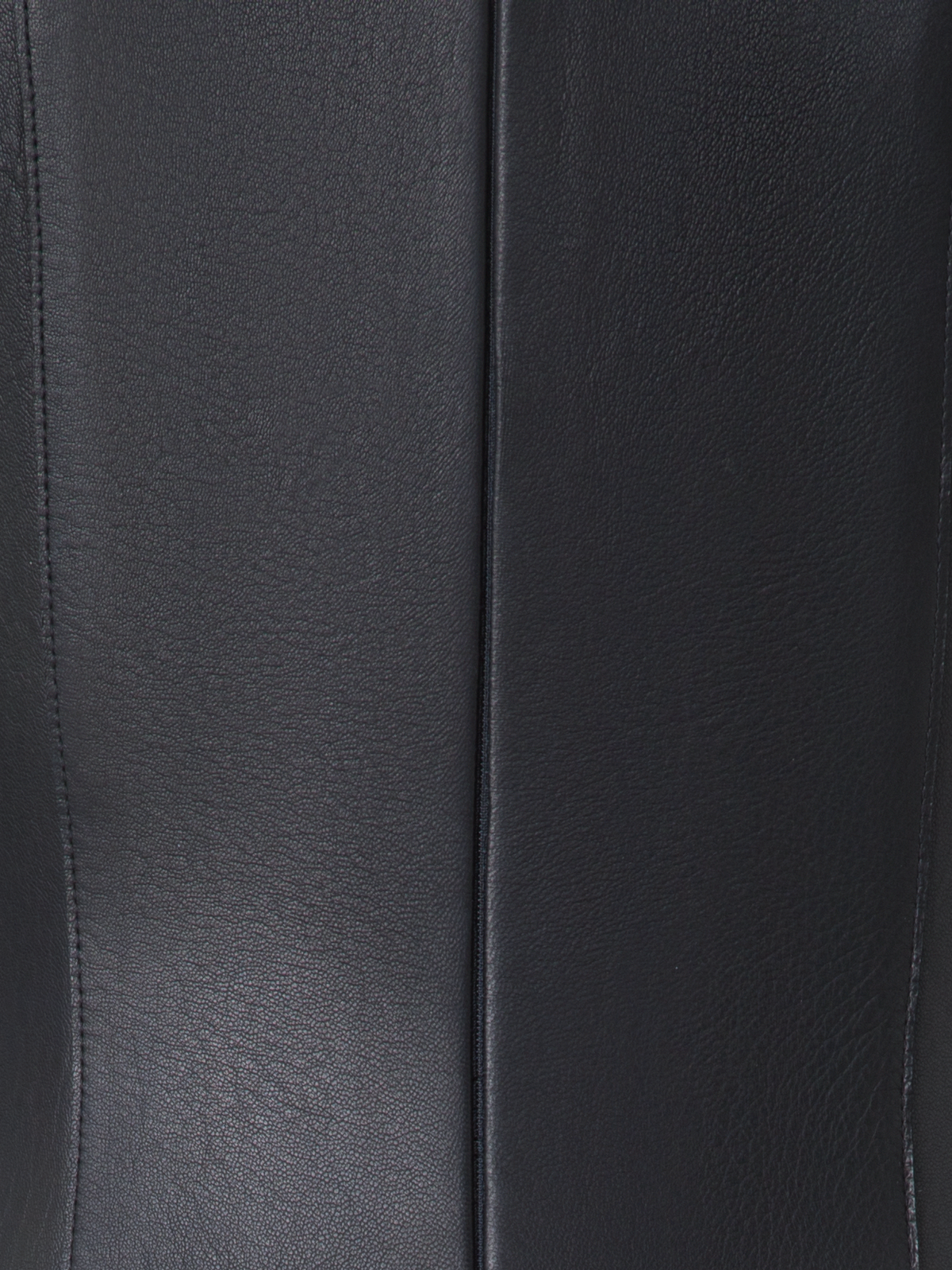 Designer Fit and Flare Lederkleid - Schwarz