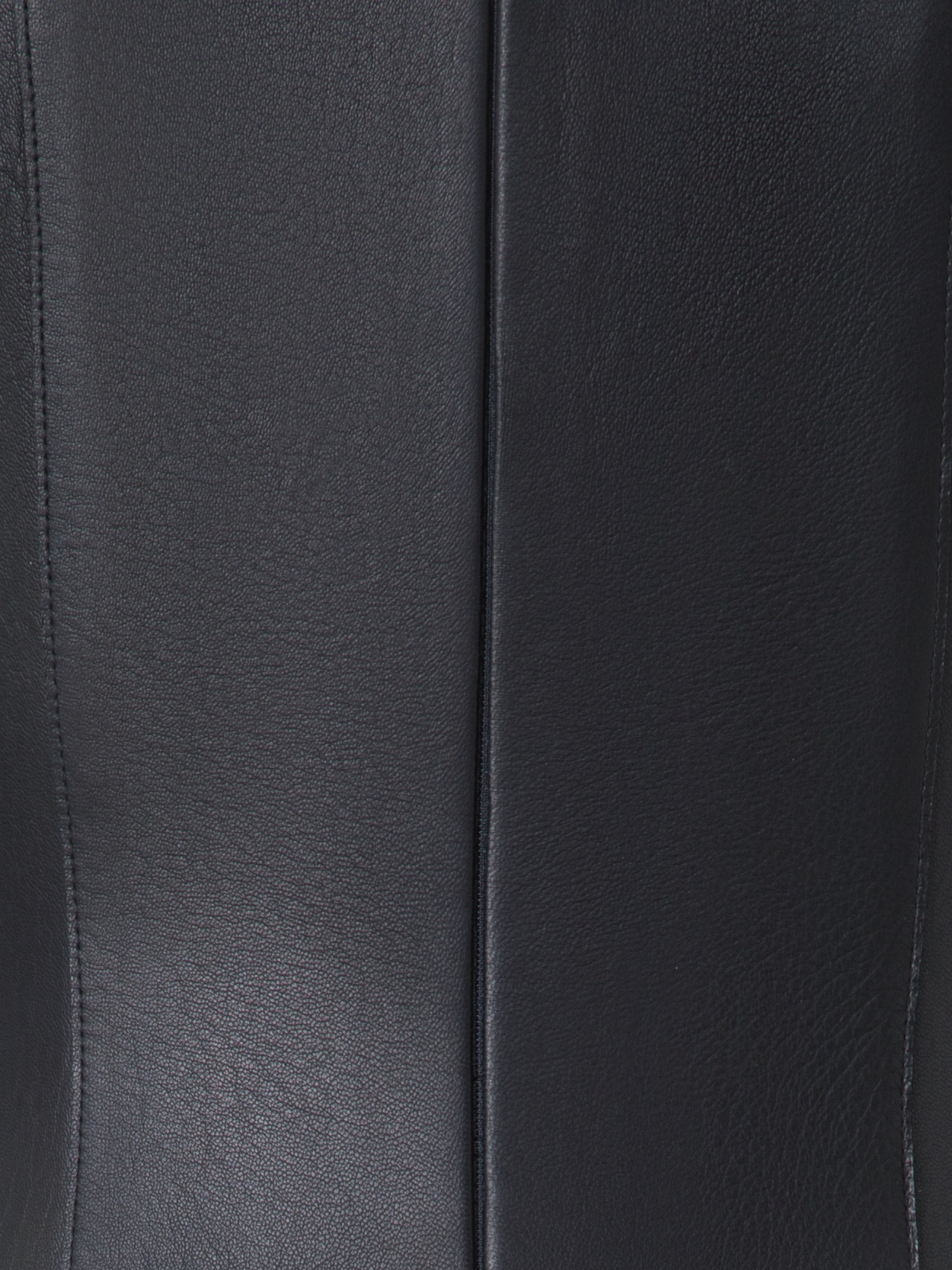 Designer Fit and Flare Lederkleid - Schwarz