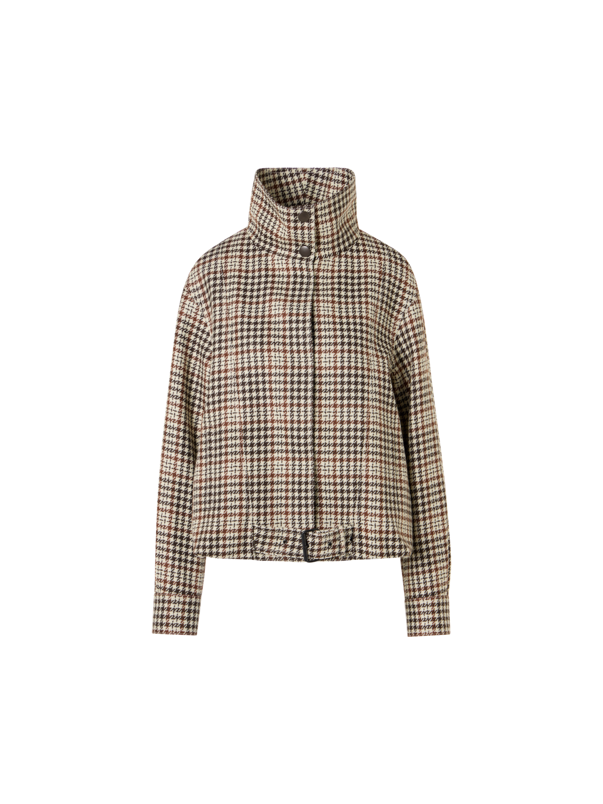 Designer Blouson aus kariertem Tweed - Braun - Bunt