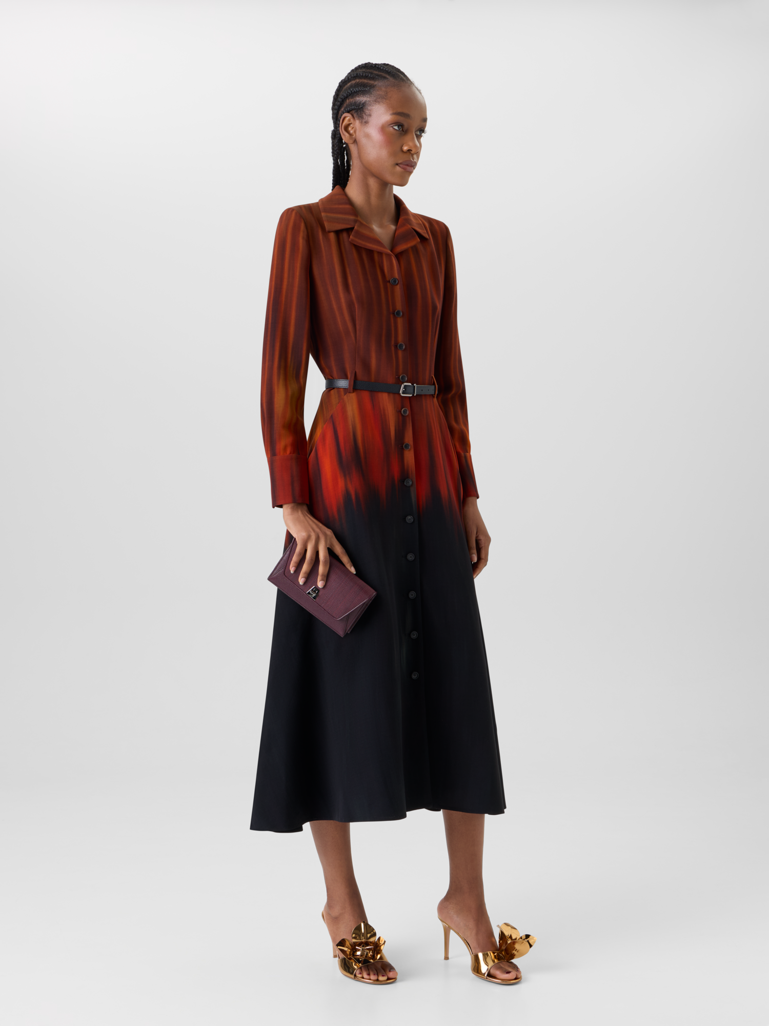 Designer Anouk Envelope Clutch mit Rosshaar-Überschlag - Weinrot 