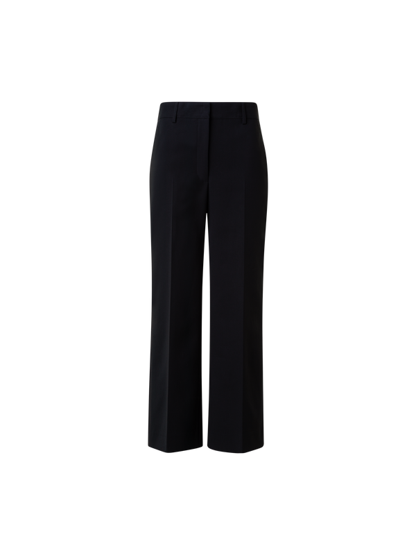 Designer Cropped Weite Hose aus Baumwolle - Schwarz