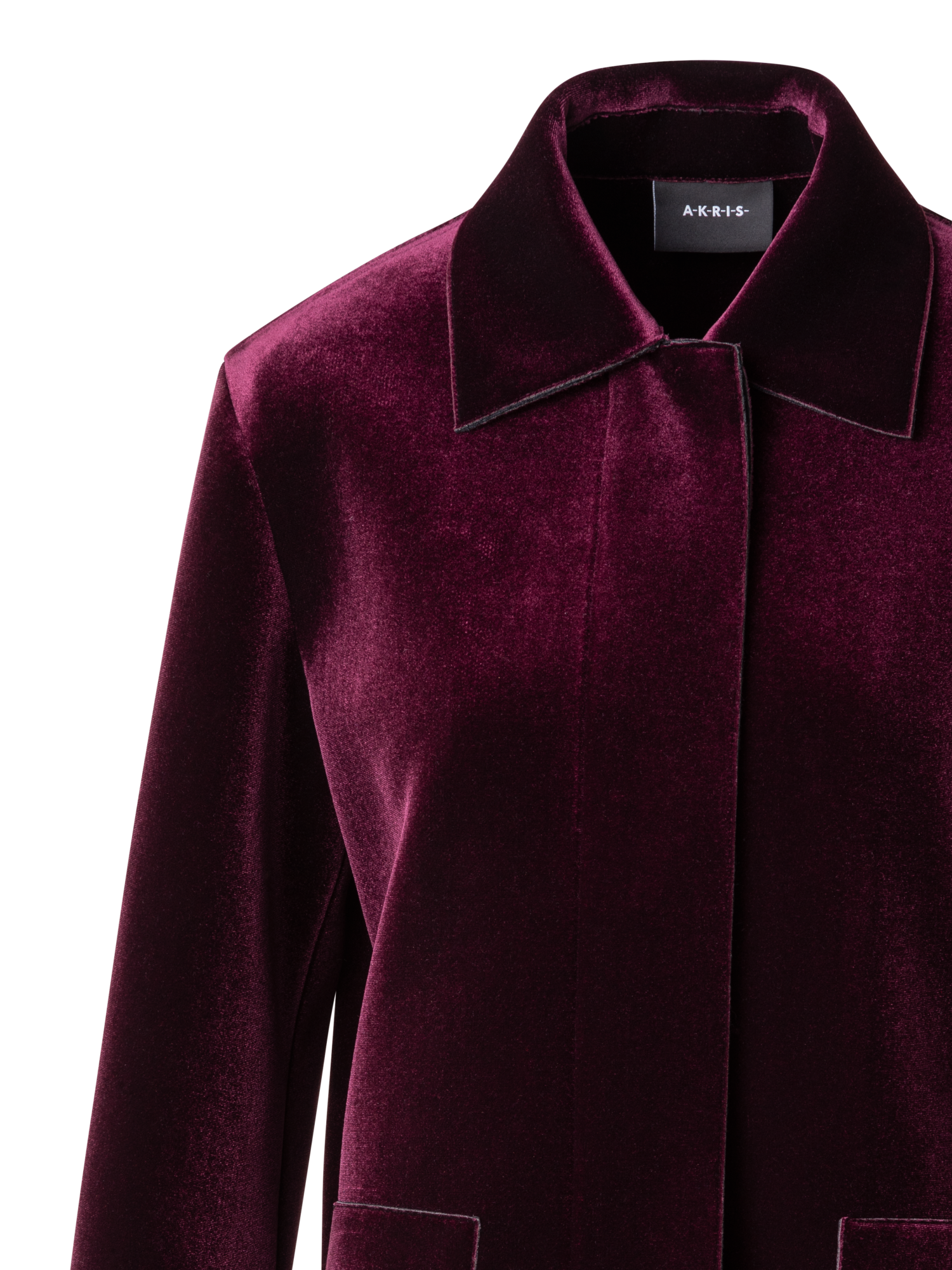 Designer Oversize Neopren-Samt-Jacke - Rosa