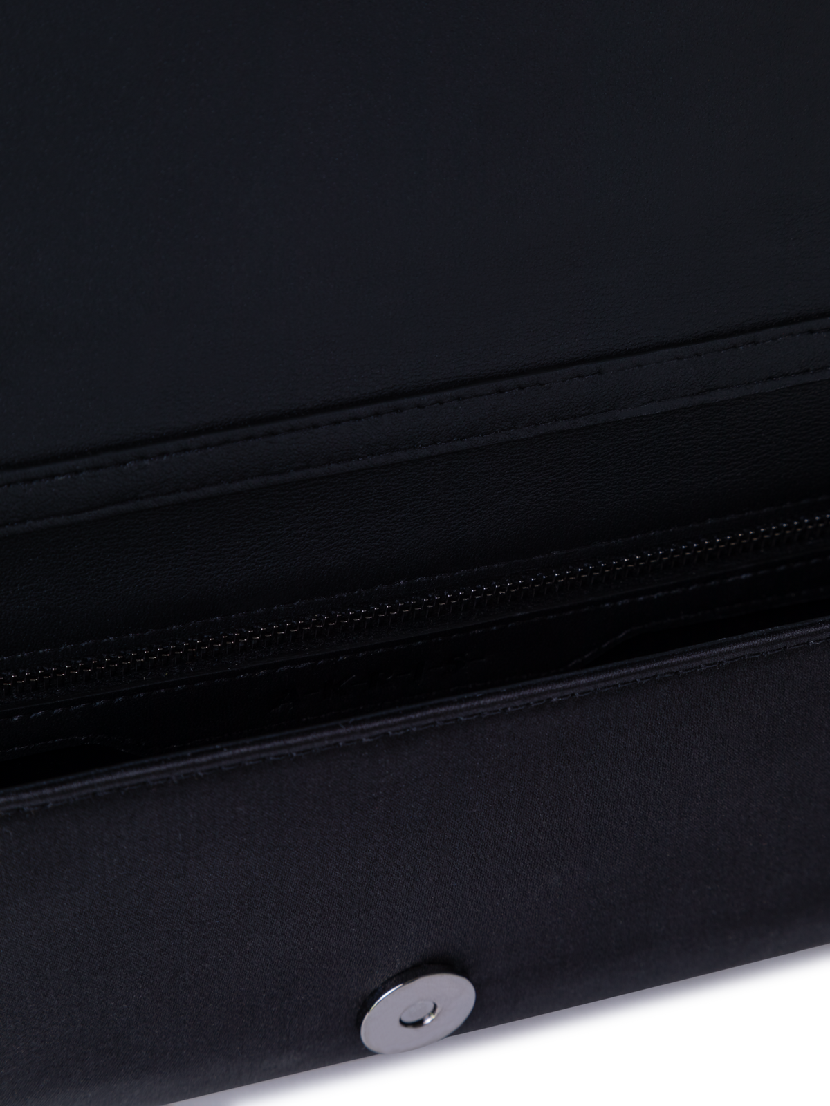 Designer Anouk Satin-Clutch mit Kristalltrapez - Schwarz