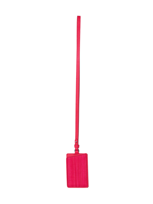 Designer Gepäck-Tag aus Rosshaar und Leder - Rot