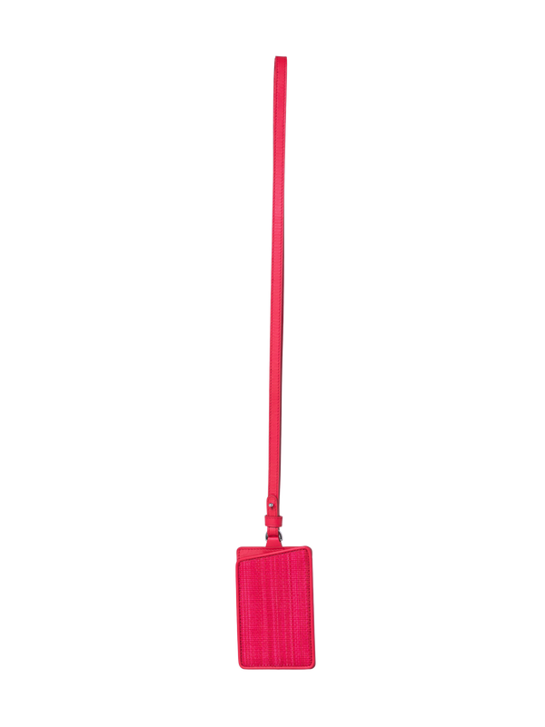 Designer Gepäck-Tag aus Rosshaar und Leder - Rot