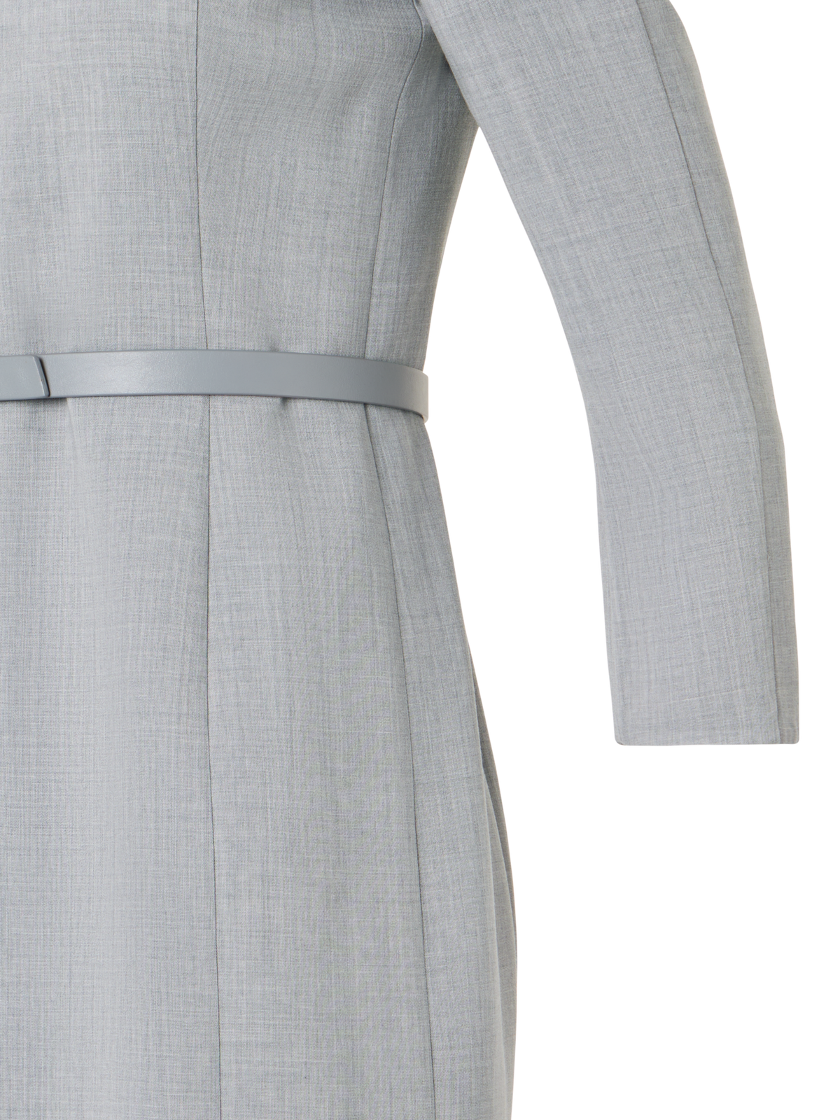 Designer Etuikleid aus Woll-Doubleface mit Stehkragen - Grau