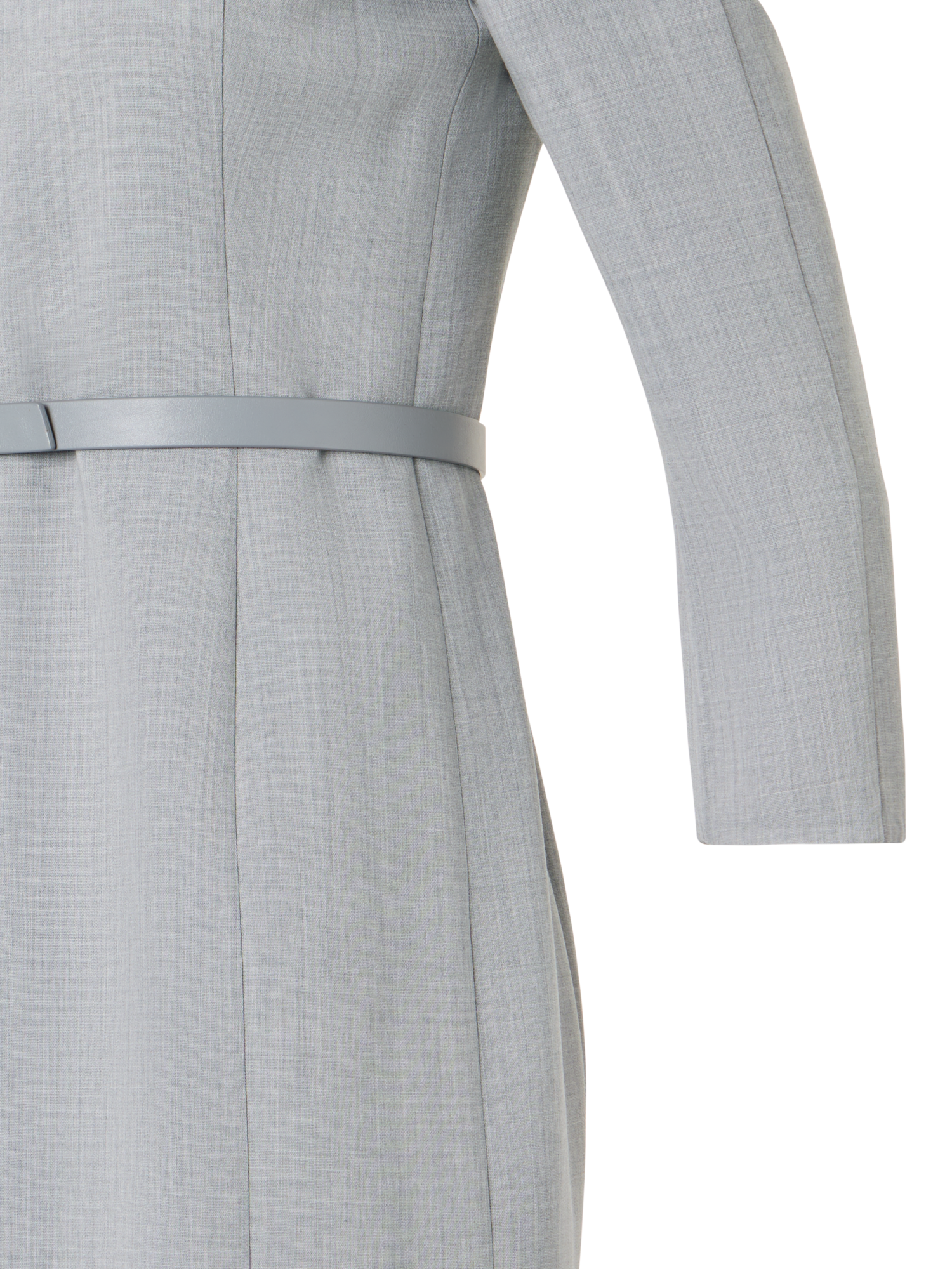 Designer Etuikleid aus Woll-Doubleface mit Stehkragen - Grau