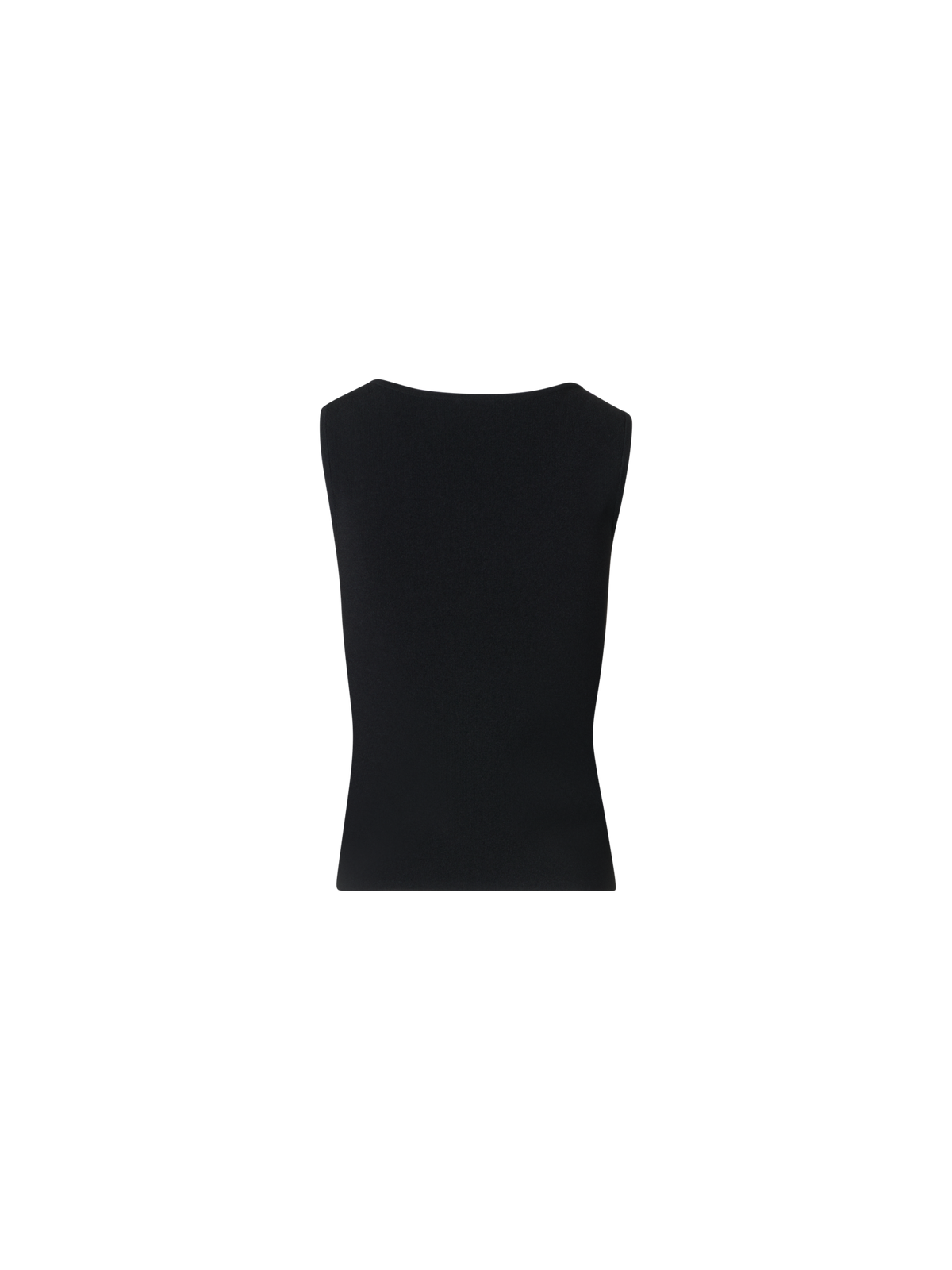 Designer Tailliertes Tanktop aus Viskosemischung-Strick - Schwarz