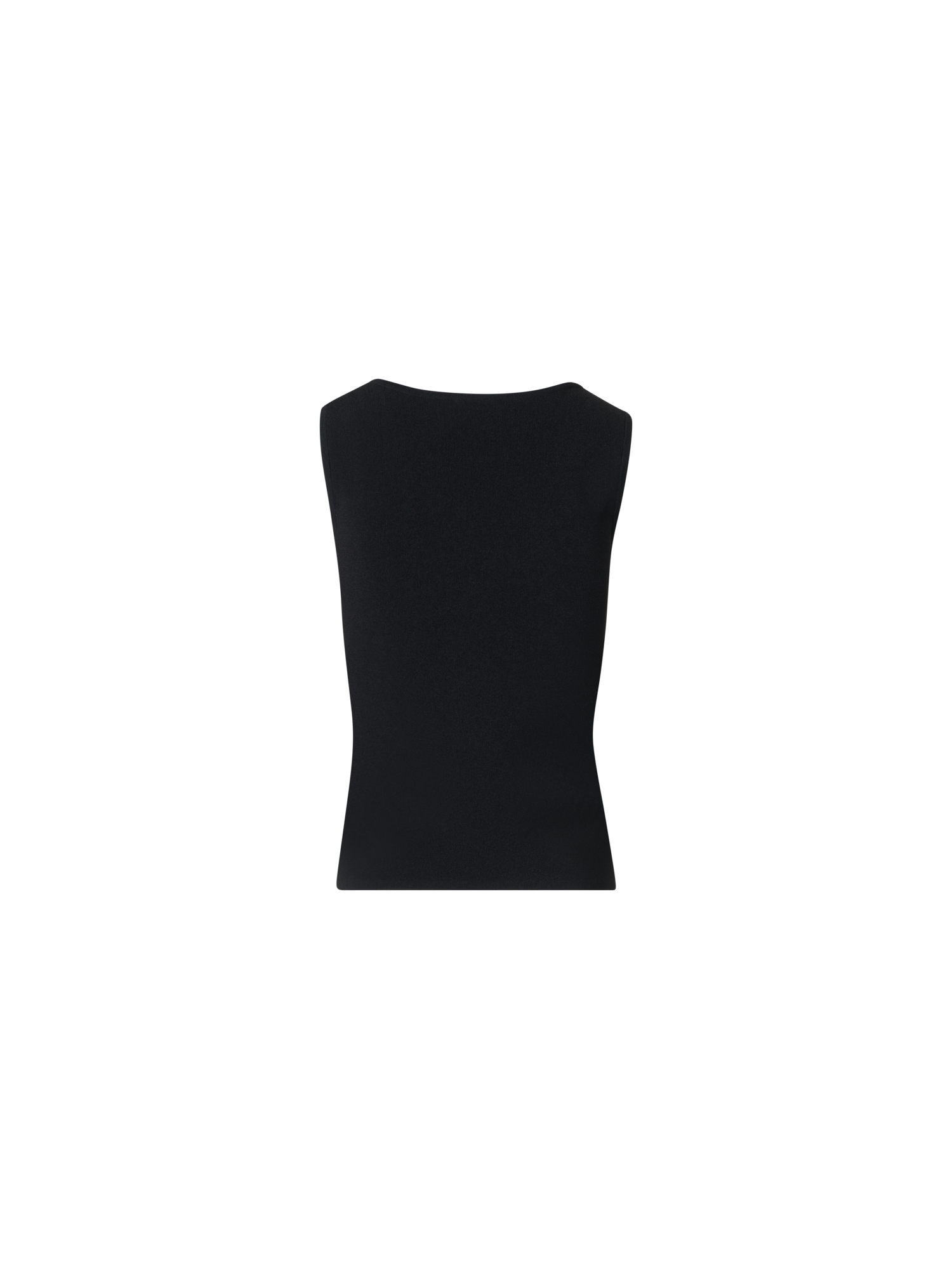 Designer Tailliertes Tanktop aus Viskosemischung-Strick - Schwarz
