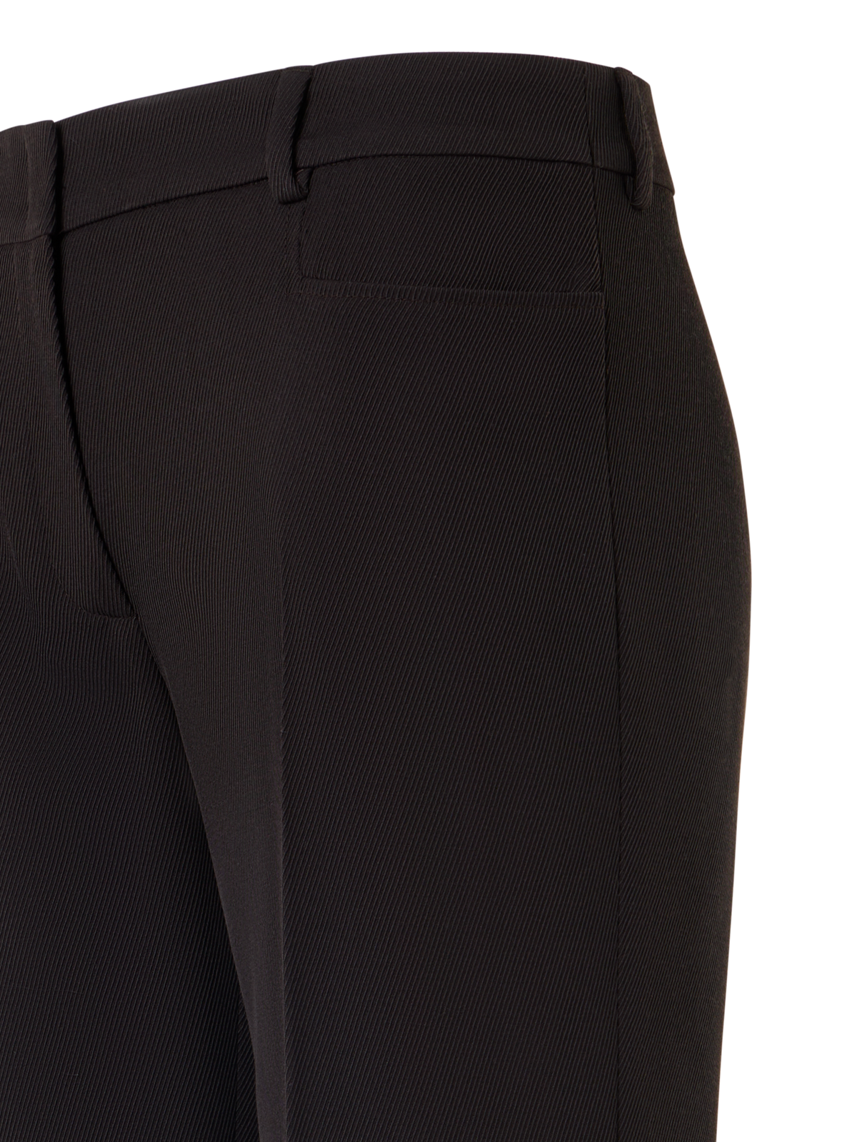 Designer Hose aus Woll-Tricotine mit Paspel vorne - Braun