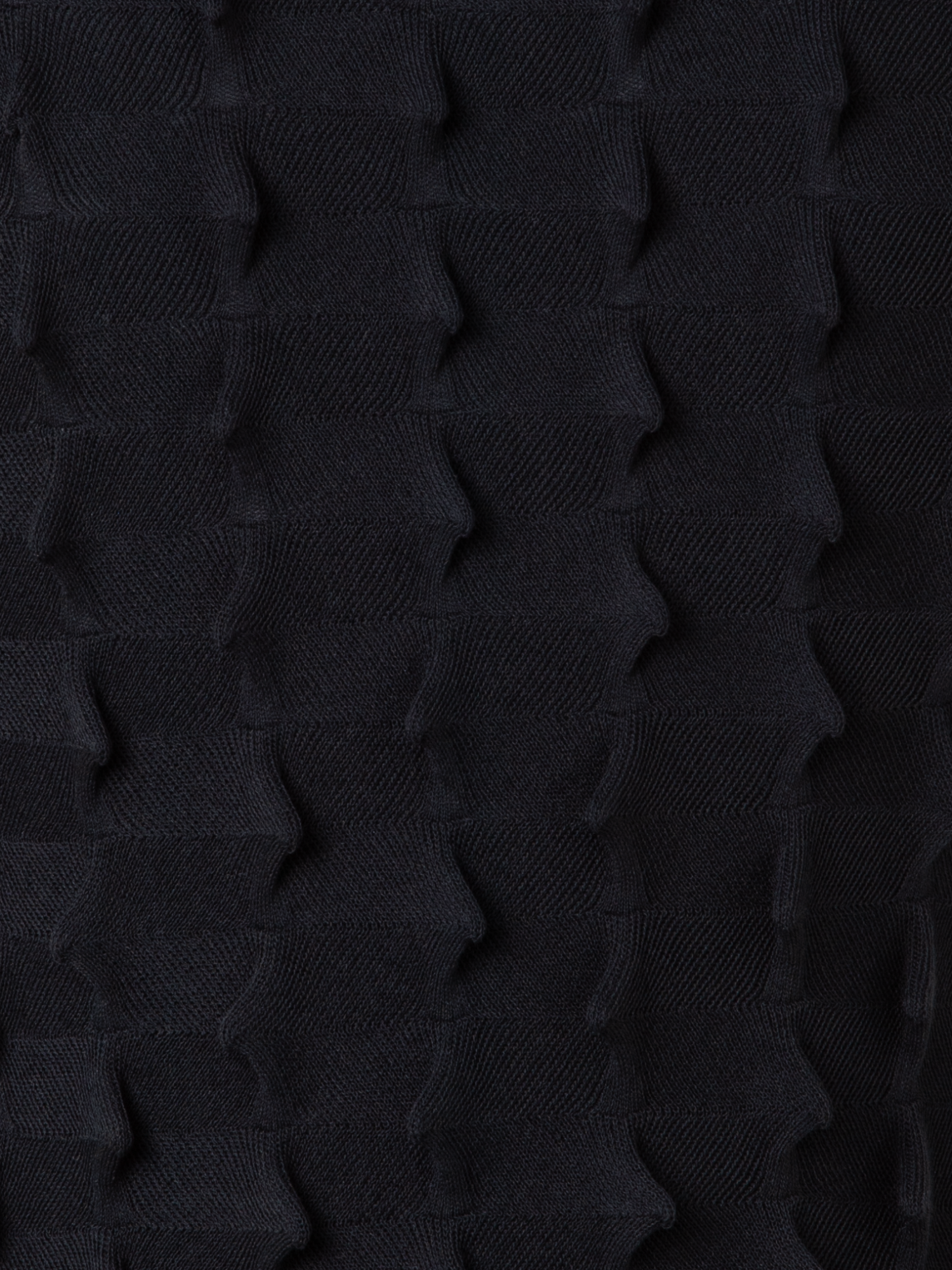 Designer Kurzarmpullover mit 3D Segel-Optik - Schwarz