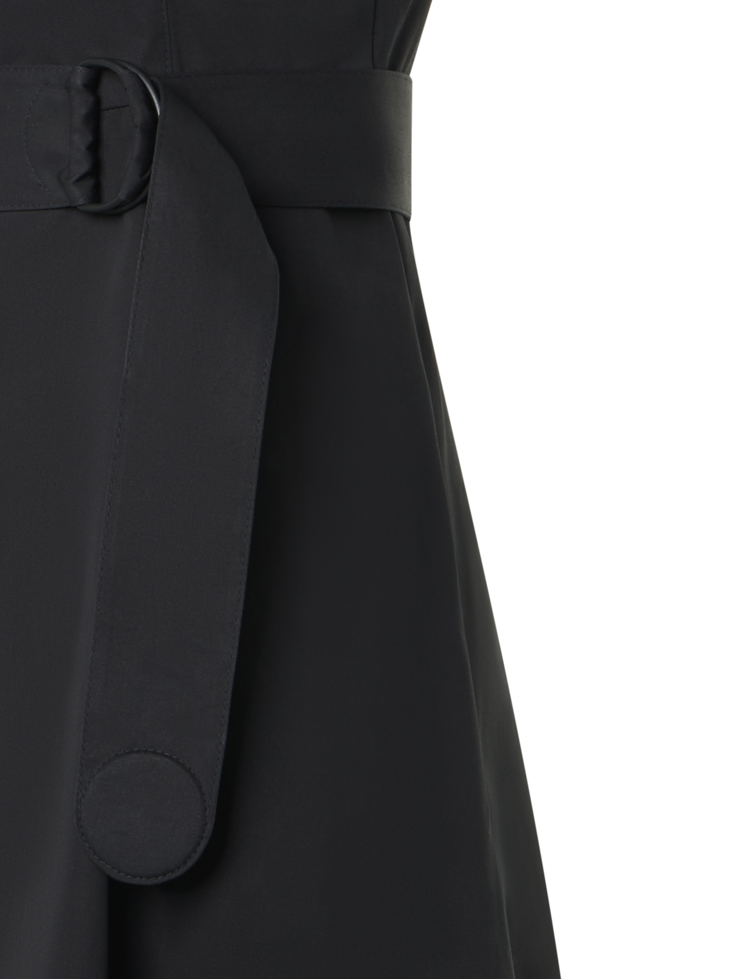 Designer Baumwoll-Midikleid mit Ösen-Guipure - Schwarz