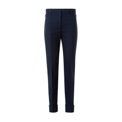 Cropped Tapered Stretch-Wollflanellhose