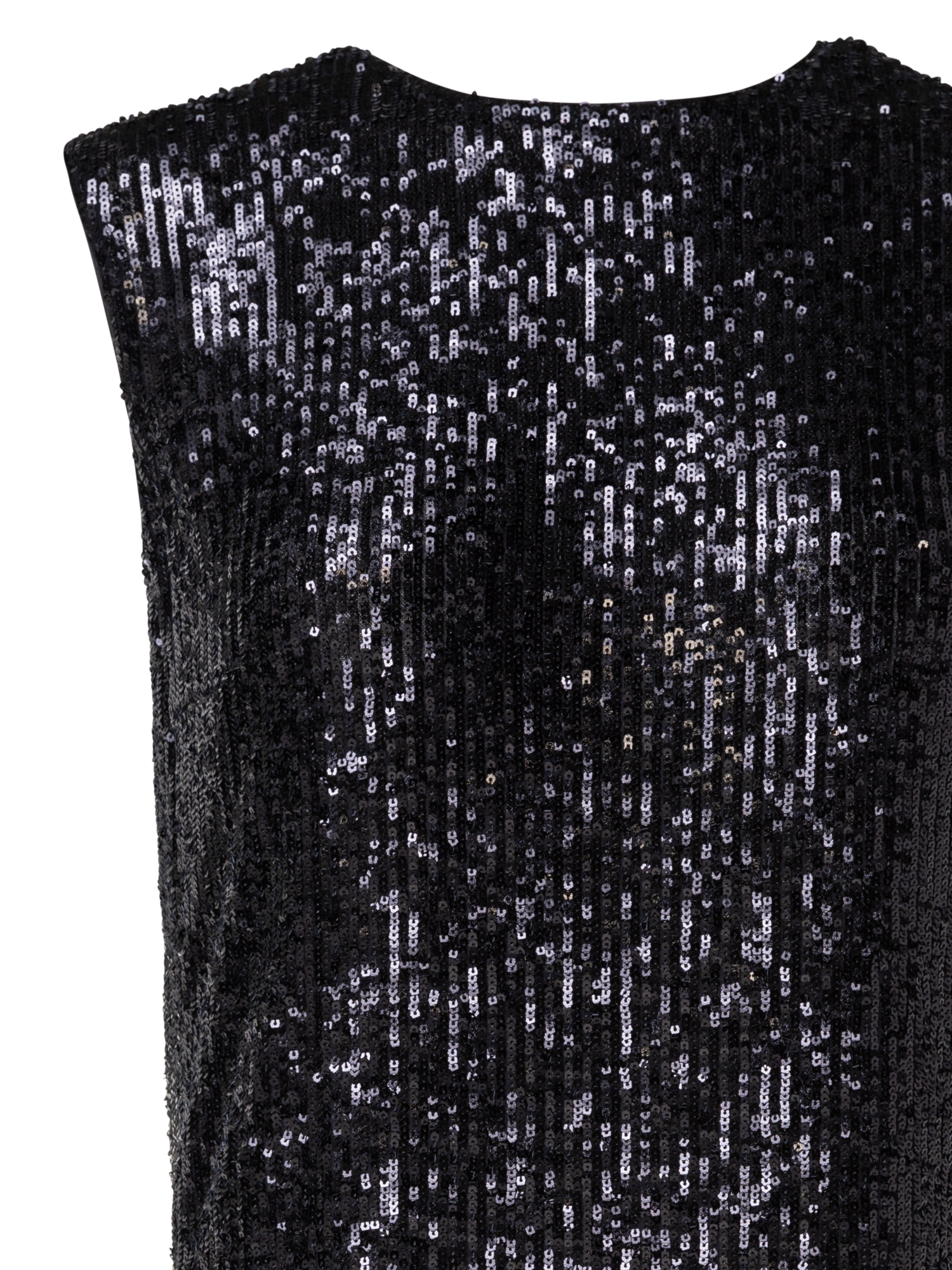Designer Lange Tunika aus Pailletten - Schwarz