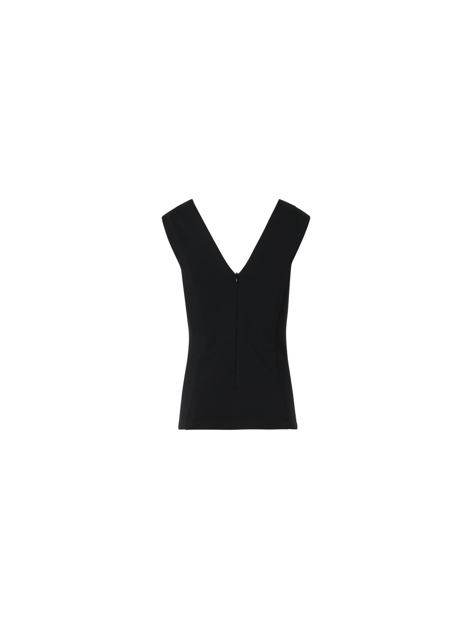 Designer Top mit V-Ausschnitt aus charakteristischem Jersey - Schwarz