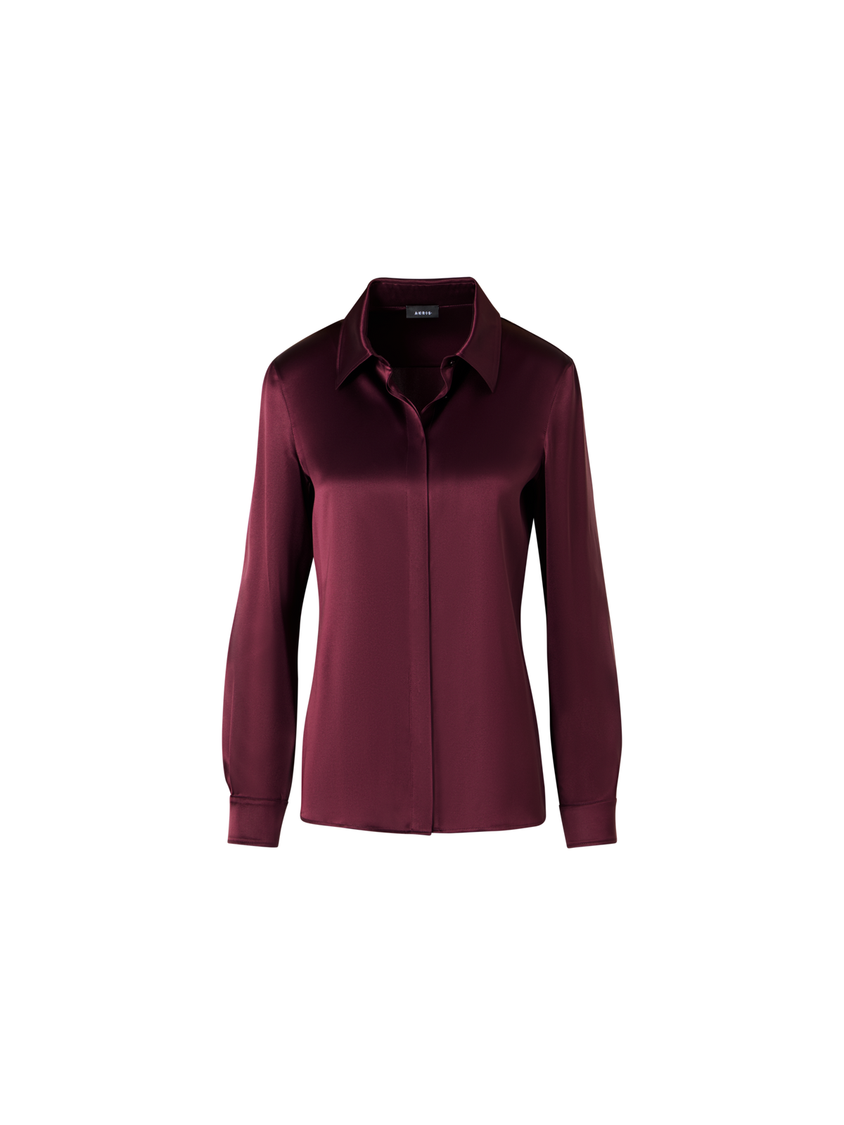 Designer Bluse aus Seidensatin mit Stretch - Rot