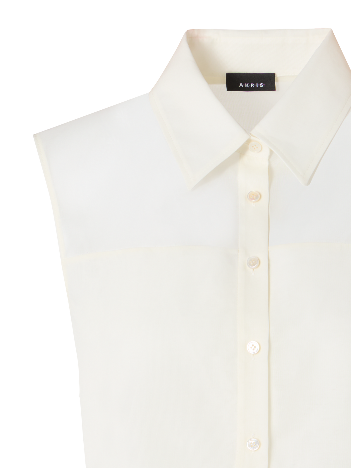 Designer Ärmellose Bluse aus Baumwollvoile - Ecru