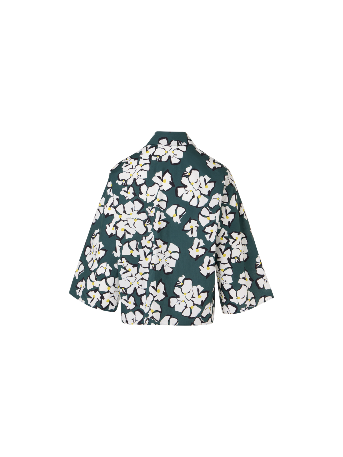 Designer Hemdbluse mit Papercut Flower Print - Grün