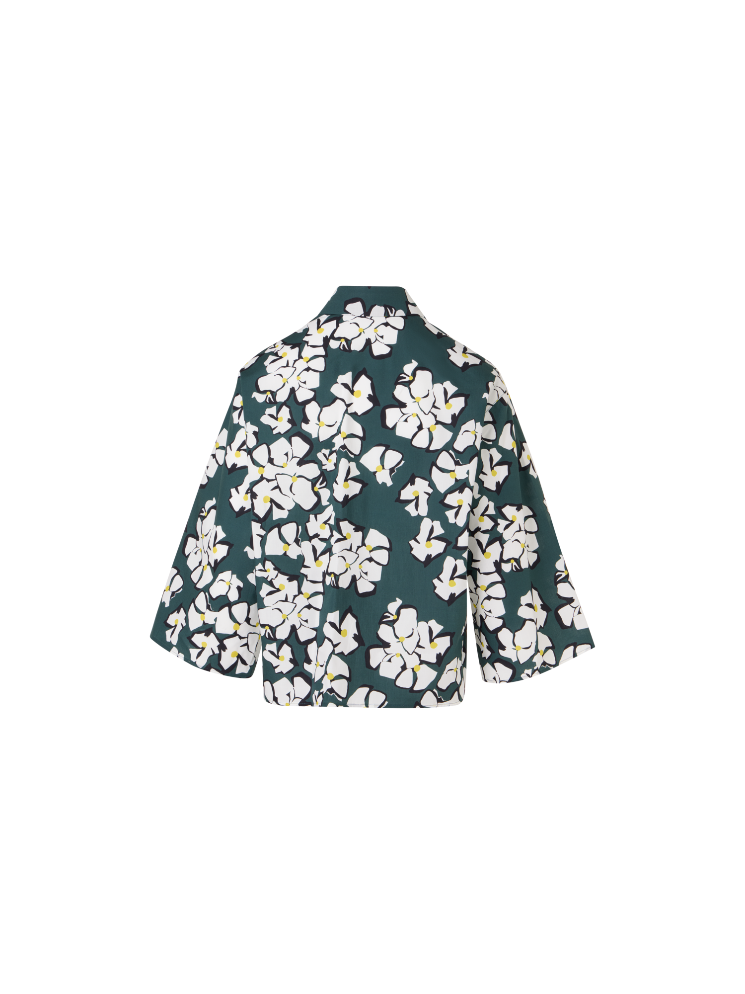 Designer Hemdbluse mit Papercut Flower Print - Grün