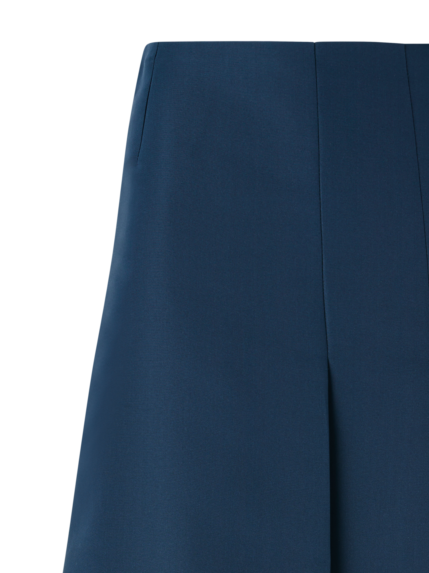 Designer Halbplissierter Ottoman Seiden Midirock - Dunkelblau - Blau