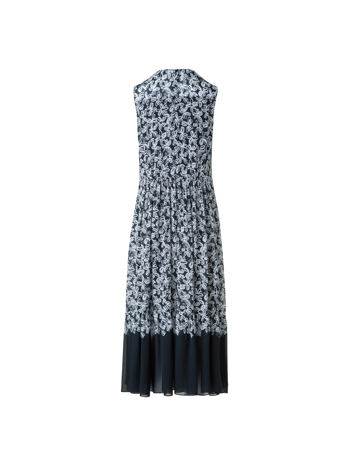 Designer Ärmelloses Midikleid mit Blumendruck - Schwarz - Bunt