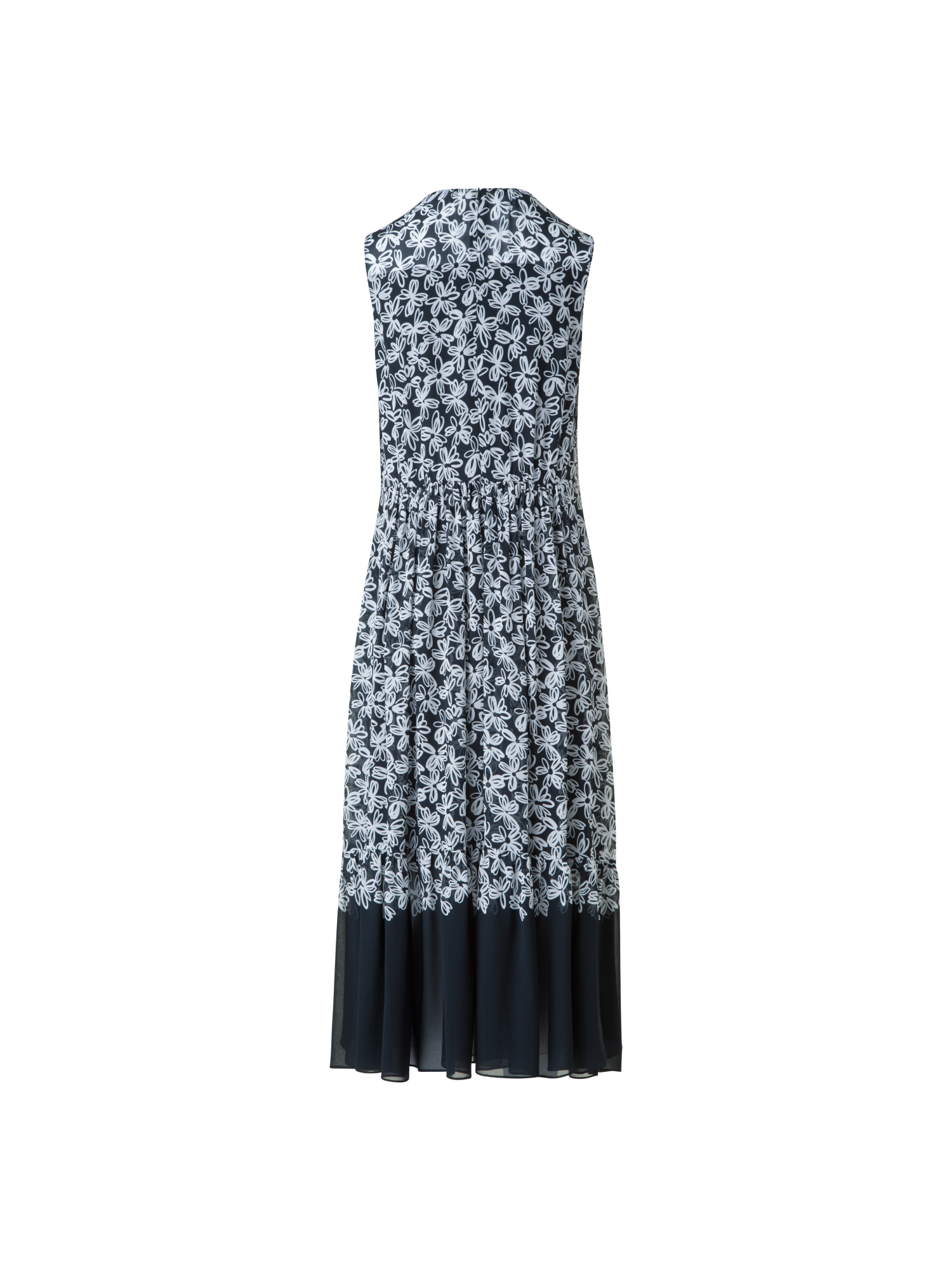 Designer Ärmelloses Midikleid mit Blumendruck - Schwarz - Bunt