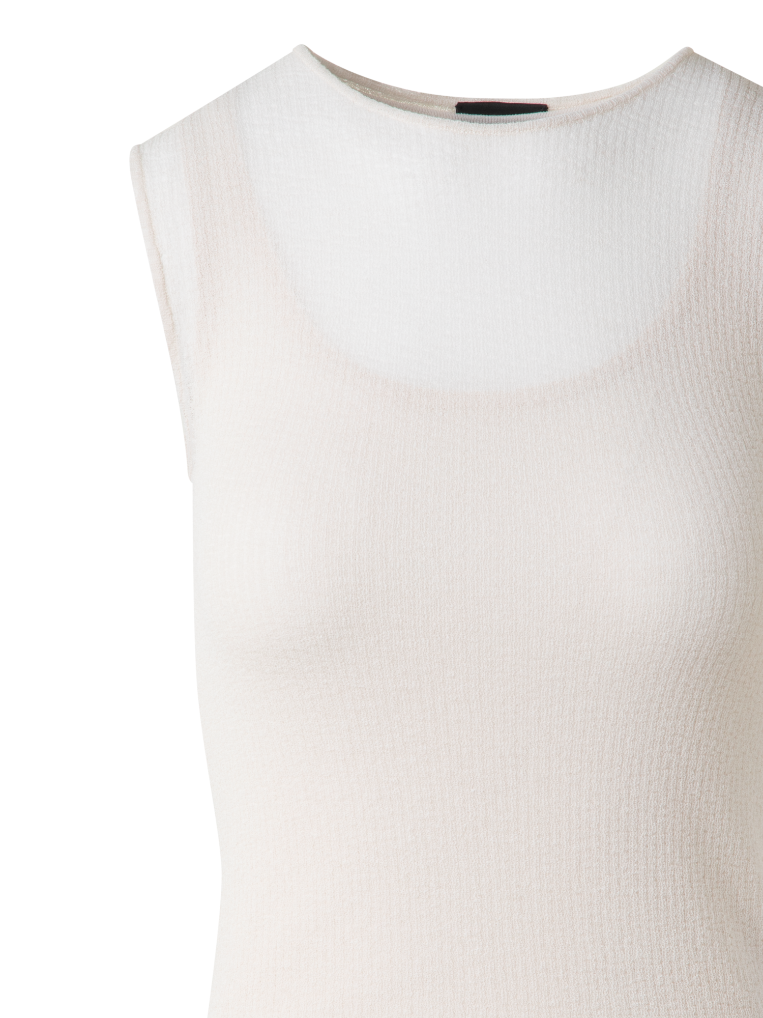 Designer Stricktop aus halbtransparenter Baumwolle - Beige
