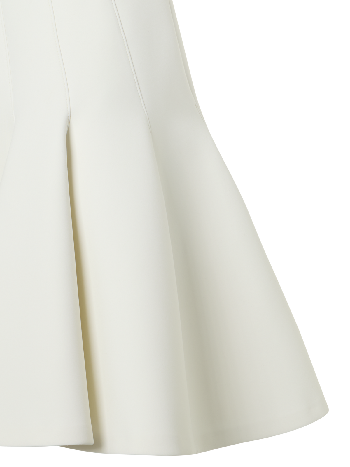 Designer Ärmelloses Techno-Neopren-Fit-and-Flare-Kleid - Ecru