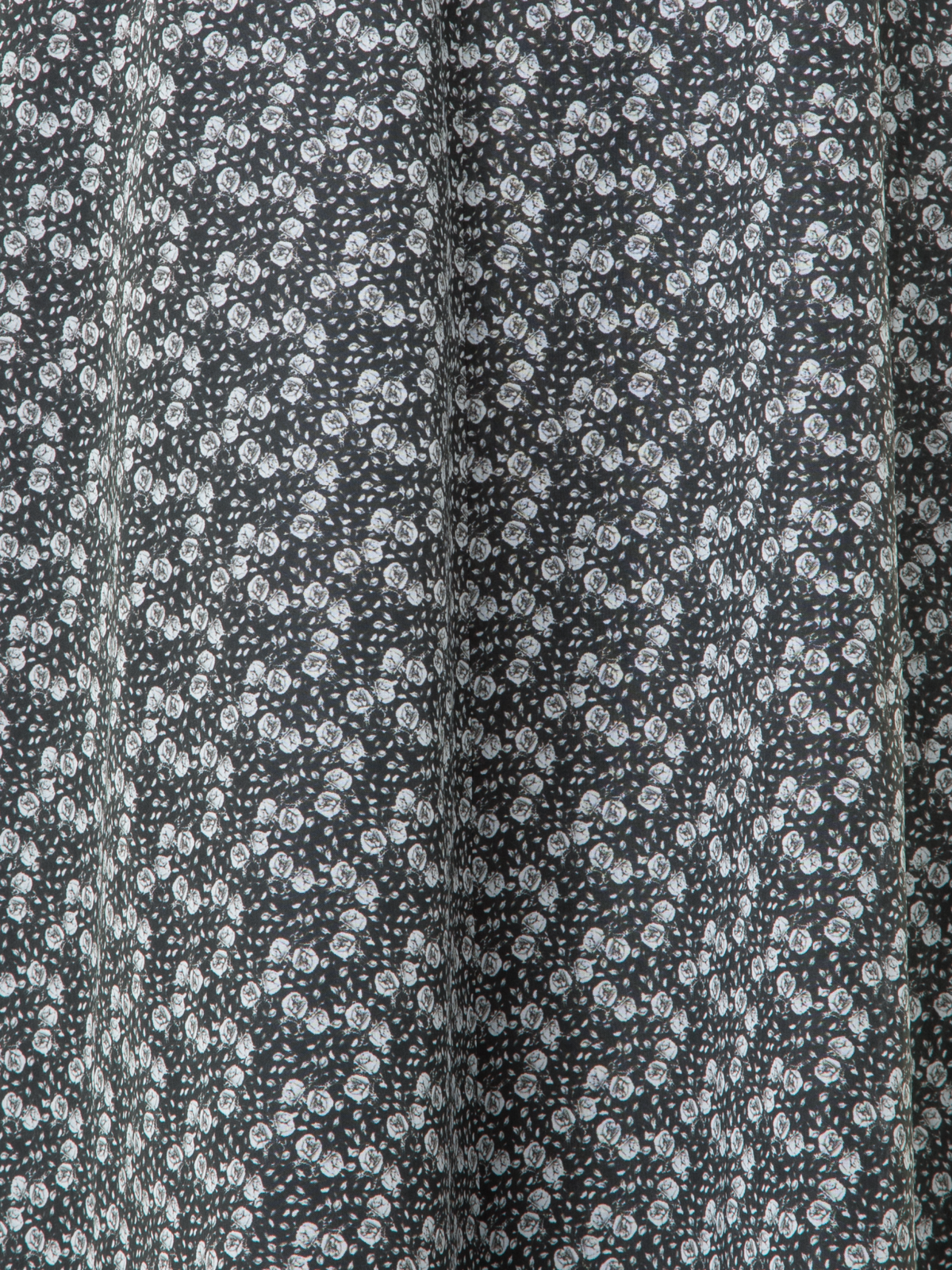 Designer Baumwoll-Midirock mit Mini Anemone Druck - Schwarz - Grau - Bunt