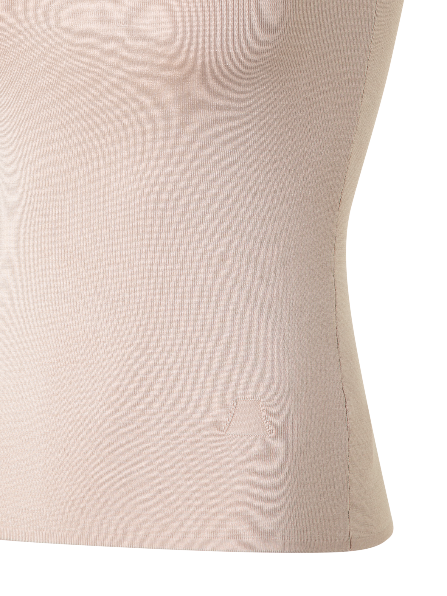 Designer Seiden-Stricktop - Beige