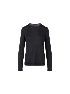 Designer Nahtloser Rundhals-Pullover aus Kaschmirseide - Grau