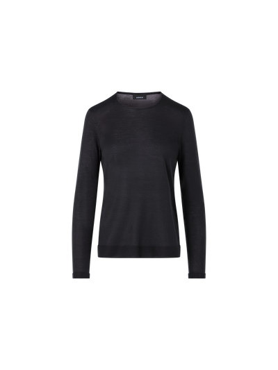 Designer Nahtloser Rundhals-Pullover aus Kaschmirseide - Grau