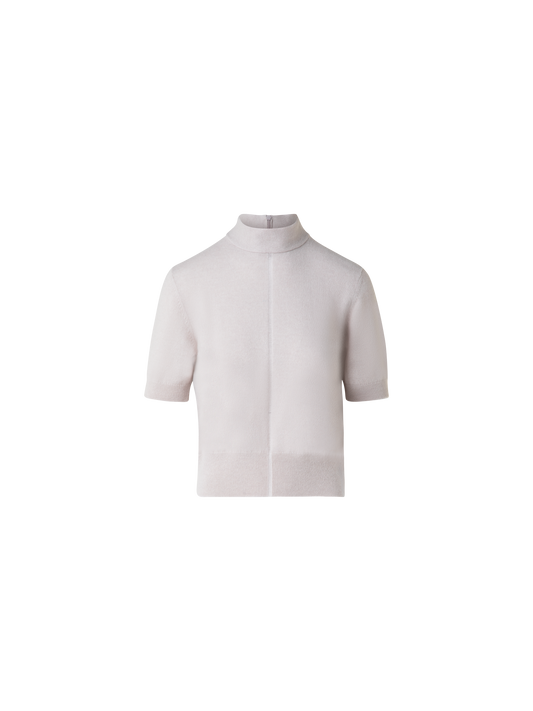 Designer Kaschmirpullover mit transparentem Streifen - Beige