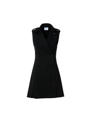 Designer Modernes Trenchkleid aus Woll-Trikot - Schwarz