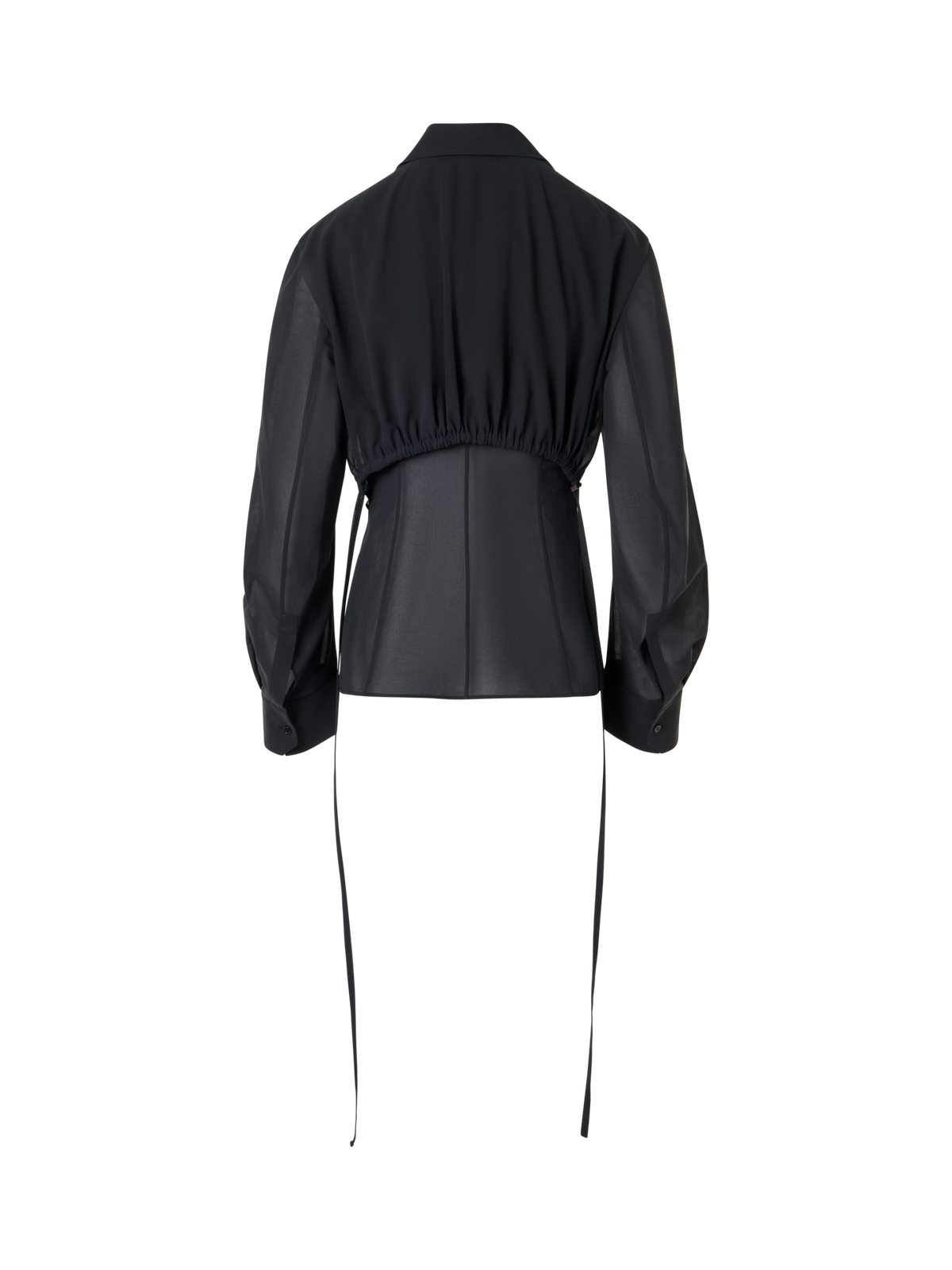 Designer Bluse aus Baumwollvoile - Schwarz