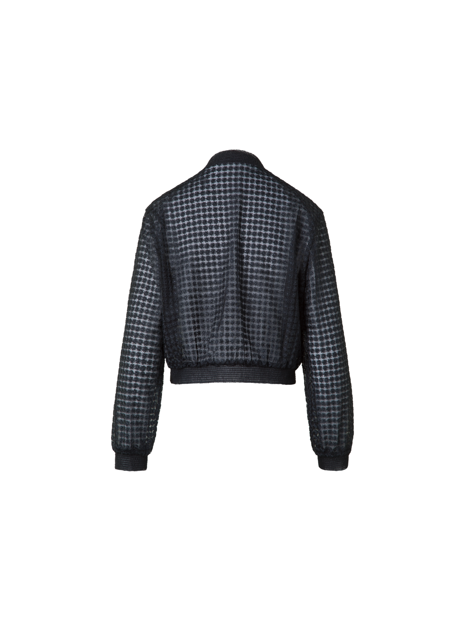 Designer Bomberjacke mit Blumen-Stickerei - Schwarz