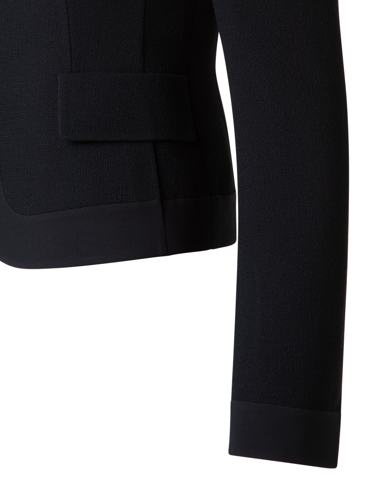 Designer Taillierte Jacke aus Wollkrepp-Doubleface - Schwarz