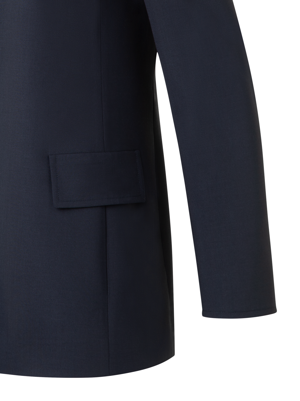 Designer Lange Boyfriend-Jacke aus Cool Wool - Dunkelblau - Blau