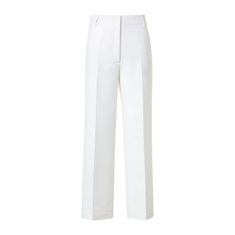 Cropped Weite Hose aus Baumwoll-Twill