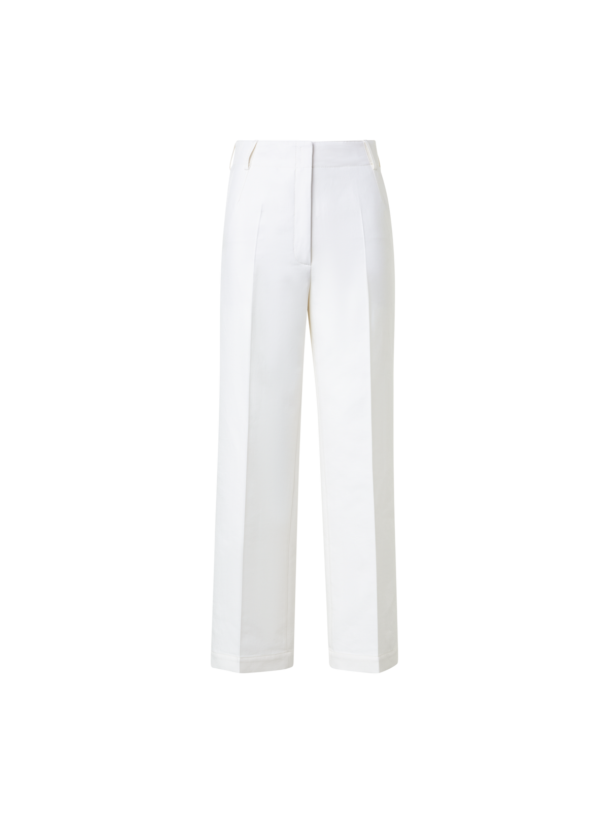 Designer Cropped Weite Hose aus Baumwoll-Twill - Ecru