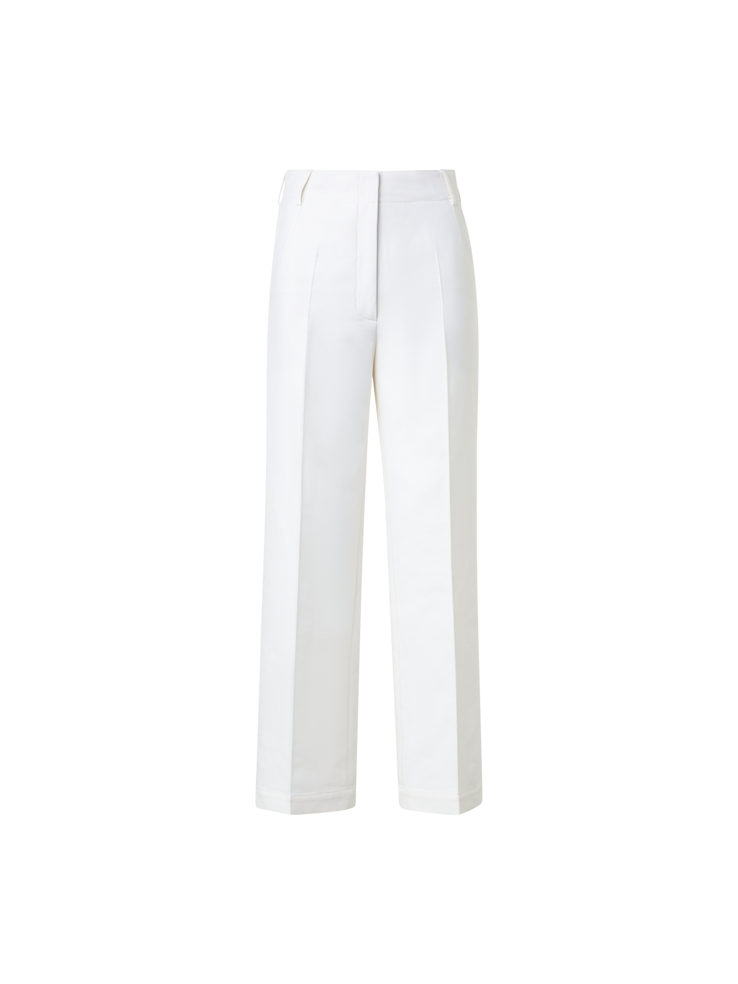 Designer Cropped Weite Hose aus Baumwoll-Twill - Ecru
